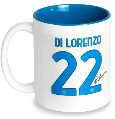 SSC NAPOLI Tasse Lorenzo 22, offizielles Produkt, weiß, Keramik, SSCN-Logo