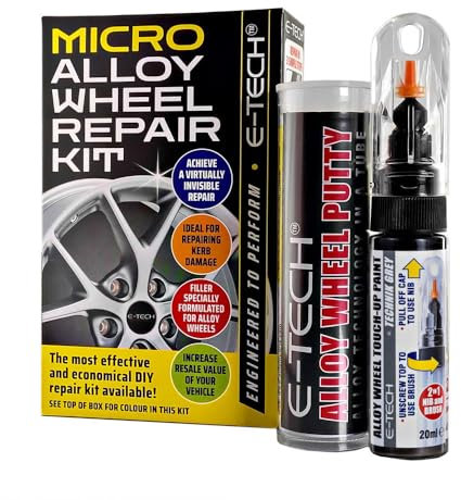 E-TECH Micro Alloy Wheel Refurbishment Repair Touch-Up Kit (Technik Grey)