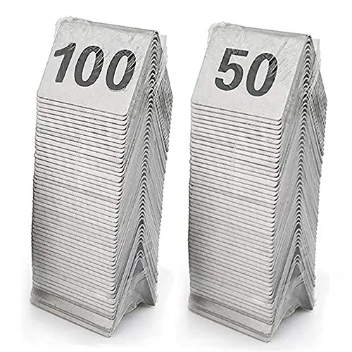 Table Numbers, 1 To 100 Stainless Steel Restaurant Place Number Plate, Suitable For Wedding, Party, Event Or Catering Decorations