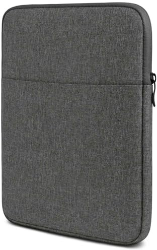 moex Tablet Hülle für Doogee R20 Tasche mit Reißverschluss und Fach für Zubehör, Nylon Stoff Sleeve weich Gepolstert, Schutzhülle Minimalistisch Dash Case, Dunkelgrau