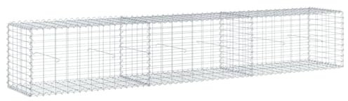 vidaXL Panier gabion avec couvercle 300x50x50 cm fer galvanisé, mur en gabion, mur de soutènement en gabion, clôture en gabion, gabion, cage gabion