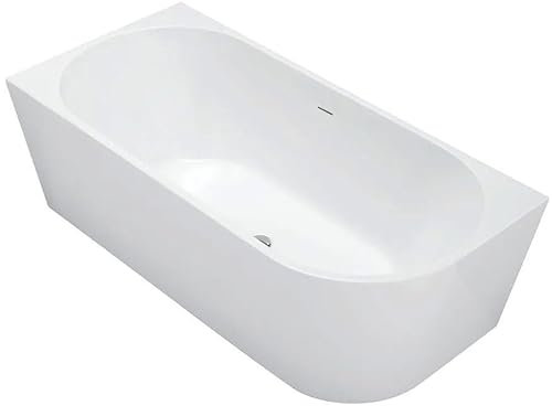 Rea Baignoire SYDNEY BELLANTO SINISTRA Baignoire d'angle 160 cm en acrylique, capacité 224 litres (Blanc)