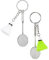 KGDUYC 2 Pcs Badmintonschläger Schlüsselanhänger, Edelstahl Schläger Schlüsselanhänger, Geschenke für Männer und Frauen, Ballspiele, Badminton-Liebhaber