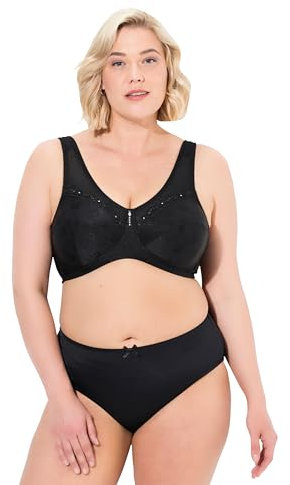 Ulla Popken Ladies Plus Size Plus Size Kelly Strapless Lace Relief Bra, Black, 50 E