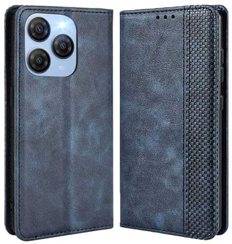 MOJIA Hülle Flip Case für Blackview Shark 9 5G, PU Dünne Magnetische Klapphülle Handyhülle Schutzhülle mit Kartenfach und Standfunktion. Blau