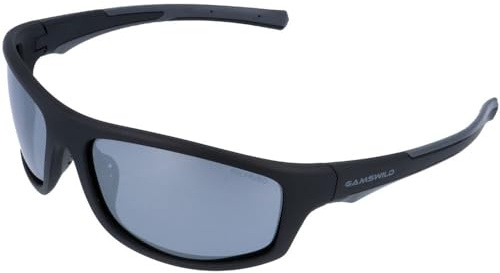 Gamswild WS2238 Sonnenbrille Sportbrille Skibrille Fahrradbrille TR90 Damen Herren Unisex | grau-blau | schwarz-rot | schwarz-grau | olivgrün, Farbe: Schwarz-Grau