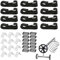 BORDEAG Lot de 12 Kit De Fixation pour Bâche Solaire De Piscine, Rouleaux De Film Solaire pour Piscine, Rouleaux De Fixation pour Film Solaire, Kit Sangles Bobine pour Piscine Universelle dans Le Sol