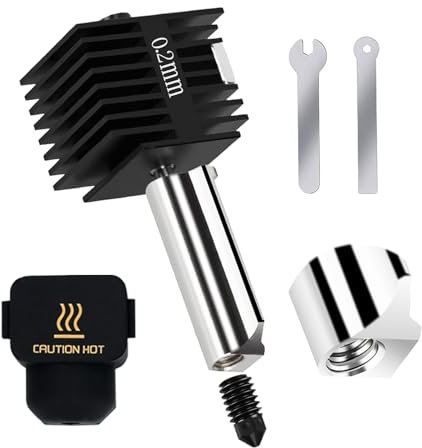 Kit hotend de mise à niveau pour Bambu Lab A1 Series, imprimante 3D haute température et résistance à l'usure, kit Hot end avec buse en acier trempé remplaçable de 0,2 mm pour A1, A1 Mini