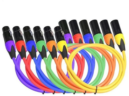 XLR Cable-Male to Female,For microphone,PA,Amplifier,Mixing Desk,Audio interface,instrument,DJ,DMX,powered speaker,stage lighting,balanced XLR,mic cable,Nylong Braided/PVC (PVC-Purple-1m-new packing)