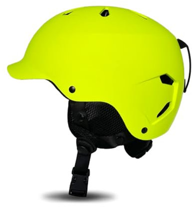 Herren und Damen Skihelme Erwachsene Eltern-Kind Wintersport Sicherheitshelm für Snowboarding Snowmobile Leichter Warmer Ohrenschutz Gelb L