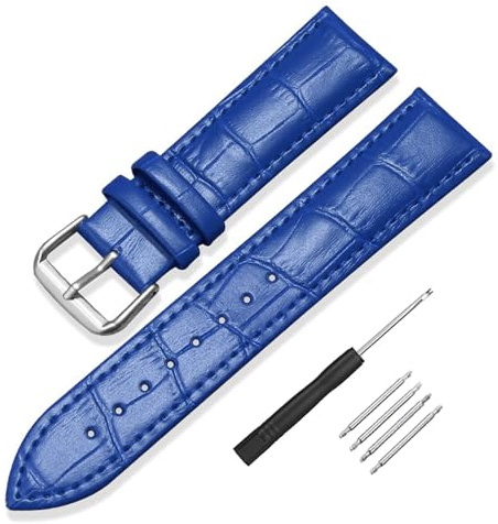 SZYXMY Krokodilmuster Lederarmband Ersatzarmband aus Kalbsleder mit Edelstahl-Schließe Echtleder Armband – 12/14/16/18/20/22/24 mm Uhrenarmband Unisex für Damen und Herren