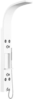Vente-unique-Colonna doccia idromassaggio con ripiani 20 x 140 cm Bianco opaco - ROANA
