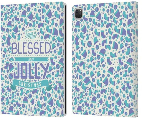 Head Case Designs Accessori Santo Natale Custodia Portafoglio in Pelle Compatibile con Apple iPad PRO 12.9 2020/2021/2022