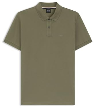 BOSS Herren Pallas Pallas Poloshirt aus Baumwoll-Piqué mit Logo-Details Grün M