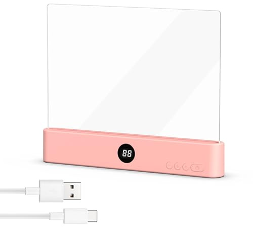 Utensy Leselampe Buch, Smart LED Panel Booklight mit 3 Farben und Timer, USB Buchlampe für Nachtlesen im Bett, Multifunktionale Buchlampe auch als Nachttischlampe und Nachtlicht (Rosa)