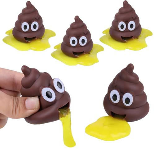 Hpbaggy 4 Stück Kotform Stressball,Puking Ball, Kackwurst Stressball | Kackwurst Ball Spielzeug zum Erbrechen Squeeze Toys,Lustige Quetschbälle in Kotform,Anti-Stress Spielzeug für Erwachsene