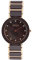 BERING Damen Quarz Uhr | Armbanduhr 29 mm roségoldenes Edelstahlgehäuse und braunes Zifferblatt | Edelstahlband mit Keramikelementen | 5 ATM | 11429-765