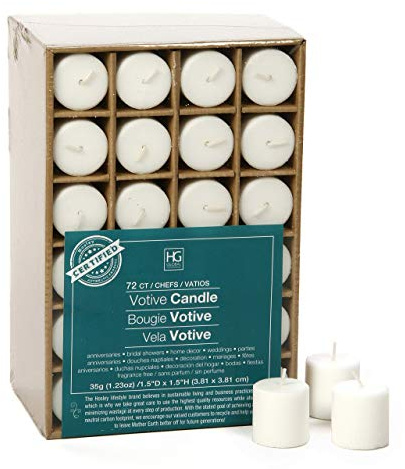 Hosley Unscented White Votive Candles, 72-Pack – Clean-Burning, Long-Lasting 10-12 Hour Burn – Ideal for Weddings, Home Décor, Spa, Events – Bulk Value for Versatile Use