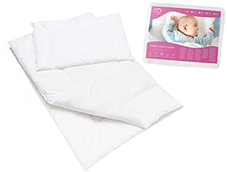 2-teiliges Bettdecken- und Flachkissen-Set für Babybetten, 100% Polycotton (150 x 120 cm)