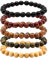 MILAKOO 5 Stück Holz Gebet Perlen Armband Mala Perlen Armbänder für Männer Frauen 8mm