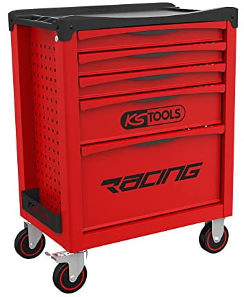 KS TOOLS - 855.5184 - Servante d'atelier complète Racing 5 tiroirs équipée de 184 Outils - Caisse à Outils complète