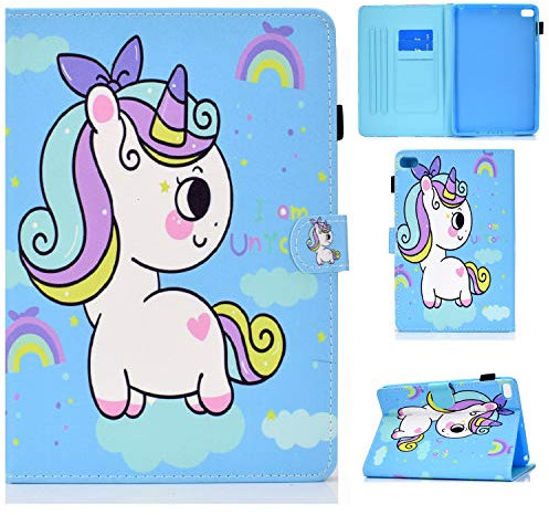 Case for iPad Mini 2/3/4/5 Case, iPad Mini 5th/4th generation 7.9'' Cover Slim Folio Wallet Stand Case with Auto Sleep/Wake Card Slot for iPad Mini 5 4 3 2 1 Tablet - Blue unicorn