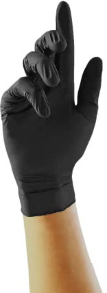 Ink Jungle Protect Black Nitrile Gloves GA0042 GA0043 GA0044 GA0045 - Heavy Duty, Multipurpose, Powder Free & Latex Free Disposable Examination Gloves, Box of 100 Gloves, Black (Medium)