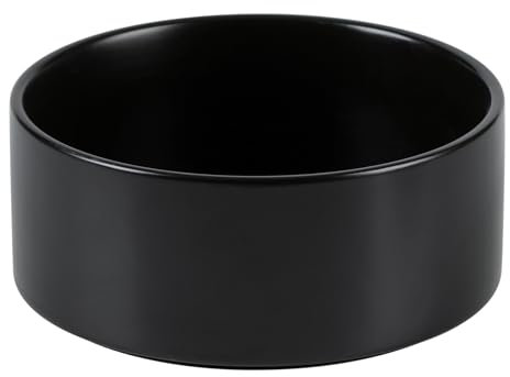 Havniva rutschfeste Keramik-Schale 21 cm für Hundefutter und Wasser - Ersatzfressnapf für große Hunde (1,8 l, Einzelbecher, Schwarz)