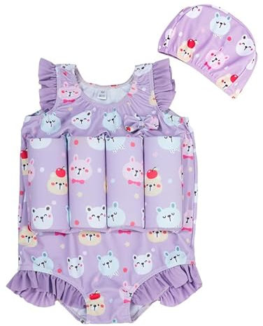 Baby Verstellbarem Badebekleidung,Kinder Einteiliger Schwimmanzug,Kind Schwimmhilfe Bademode,Mädchen Bojen Badeanzug,Kleinkind Ärmellos Einteiler Bademode,2-7 Jahre (3-4 Jahre,XX,3 Jahre,4 Jahre)