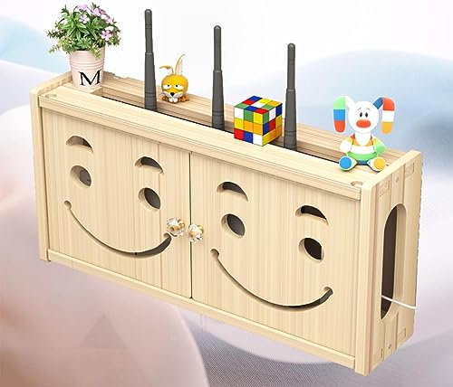 Router Aufbewahrungsbox Wand Holz Router Box Aufbewahrung Kabel Verstecken Wand Tv Wandmontierte RegalstüTze,A-48x24cm