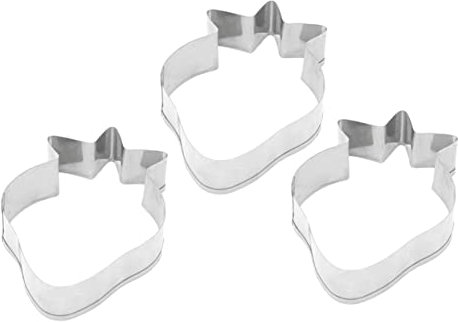 HOMSFOU 3 Moldes De Fresa Para Tartas Galletas De Fresa Cortadores De Frutas Para Hornear Moldes De Chocolate Galletas Decorativas Moldes De Acero Inoxidable Moldes Para Hornear