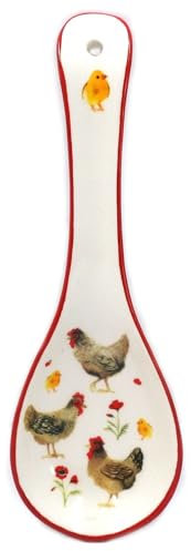 Repose Cuillère aux Motifs de Poules Georgette 25 cm