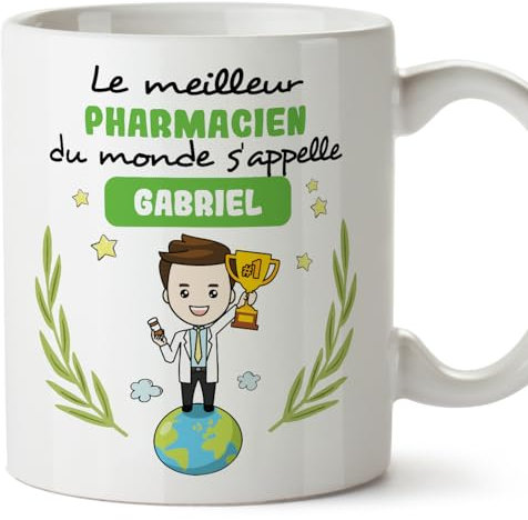 Mugffins Tasses Personnalisables pour PHARMACIEN homme - En Français - Cadeau Personalisé- Tu Meilleur du Monde - 11 oz / 330 ml