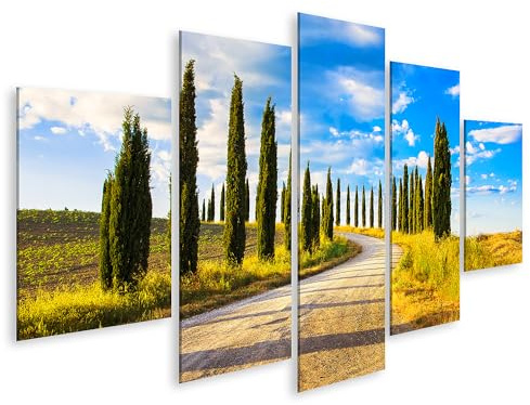 islandburner Quadro su tela Toscana Cipresso Strada bianca Paesaggio rurale Italia Europa Immagini italiane Murali Poster