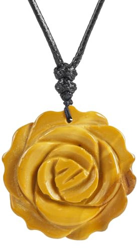 Lovionus89 handgefertigter Blumenheilungskristall-Rosenanhänger für Frauen, florales Design-Charm für den Valentinstag, Mookait-Edelstein