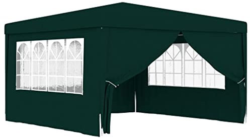 Coavain Pavillon mit Seitenwänden 4x4 m Grün 90 g/m² Partyzelt UV- und Wasserbeständig Gartenpartys Einfach zu Montieren Gartenpavillon Robuster Rahmen Zelt Treffen und Partys im Freien