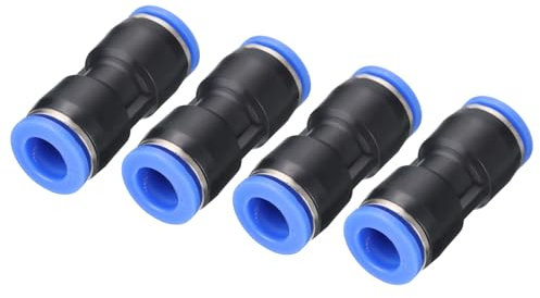 QUARKZMAN Pousser vers Connecteur Raccord, 10mm Tube OD Raccord Rapide Connexion Air Ligne Tuyau Canalisation Raccord Droit Pneumatique Connecteur, Noir 4pcs