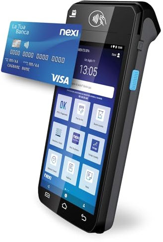 Nexi SmartPOS Mini a Canone Zero, Pos Portatile Contactless, Lettore Elettronico Portatile per Pagamenti con Bancomat, Carta di Credito, Prepagata, Apple Pay e Google Pay