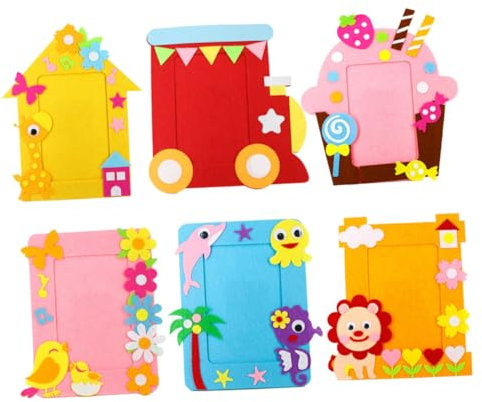 SEWACC 6satz Nonwoven Bastelmaterial Für Cartoon Bilderrahmen Mit Klebestickern Für Kreative Projekte Im Kindergarten Und Zuhause