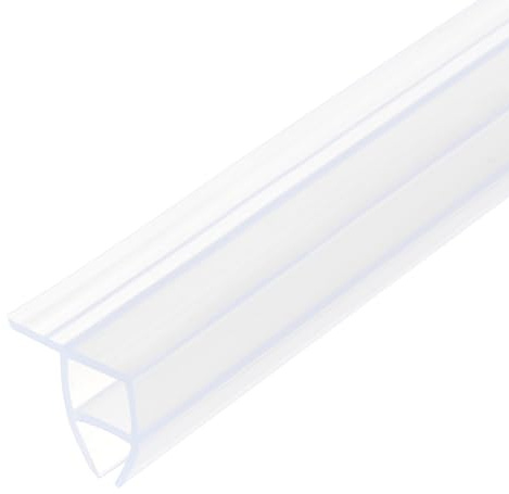 sourcing map Shower Door Side Seal, Corner-Type Shower Door Sweep for 5/16 Glass 86.5 Long Silicone Frameless Glass Door Seal Strip, Stop Shower Leaks, Clear