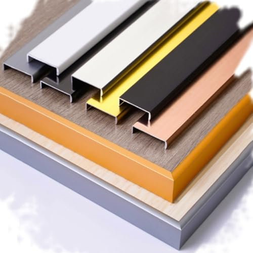 ZIUSFAC Metall Möbelkantenband U-förmige Kantenschutz 1.2m Furnierklebeband Kantenstreifen Klebeband U-Form Abschlussleiste Für Schutz&Reparatur Arbeitsplatte Furnier, 2 Stück(Matte Black,34mm)