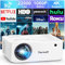 Pericat Proiettore Bluetooth WiFi 5G, Proiettore cinematografico nativo 1080P, proiettore cinematografico esterno con display da 350 pollici, proiettore home theater 22000L, proiettore aggiornato 2024