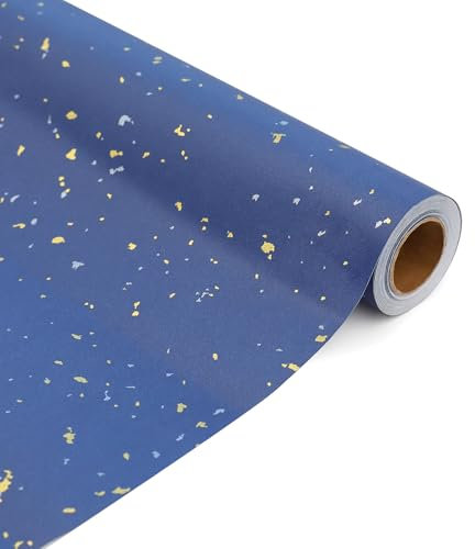 Geschenkpapierrollen - Atemberaubendes mattes Geschenkpapier mit Satinstruktur in luxuriöser, dicker schwarzer Goldfolie für Abschlussfeiern, Jubiläen, Geburtstage und Weihnachten
