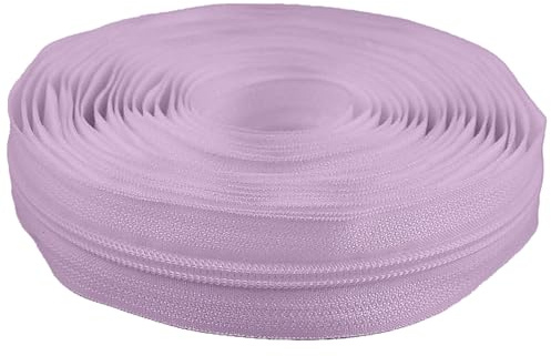cyclingcolors 1x Cerniera Lampo n. 5 lunghezza 5 Metri Chiusure senza Cursore Tirante Zip Poliestere Abbagliamento Arredamento Cucito Giacche, viola chiaro