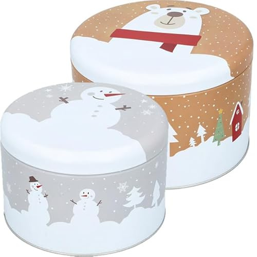 Birkmann, GBD Set Weihnachtstiere groß rund, 18×18×12 cm, Weißblech, GBD Weihnachtstiere
