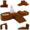 DREAMADE Parcours de motricité Bébé 5PCS avec Housse Lavable, Blocs de Construction avec Piscine à Balles, Module Motricité pour Enfant 3+ Ans (Marron)