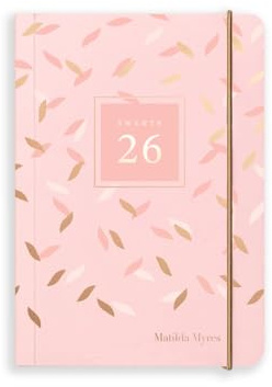 Matilda Myres Terminplaner 2026, A6, ein Tag pro Seite, Tagesplaner, Januar bis Dezember, kompakter, tragbarer Terminplaner mit Gummibandverschluss und Roségold-Folie, Rosa