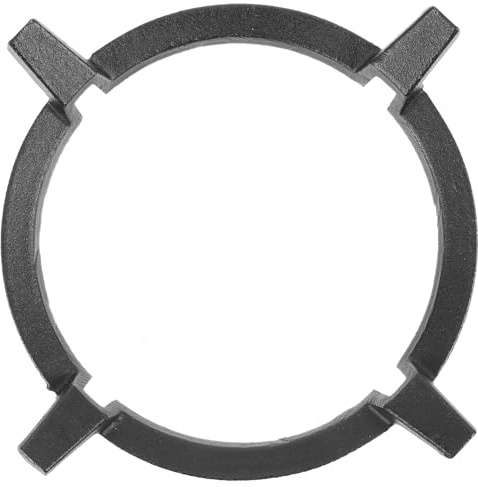 Cast Iron Wok Pan Support Rack for Gas Stove, Black | Easy Install and Detach, Anti Slip Stability, for Large Flat Bottom Pans and Kitchen Cooking