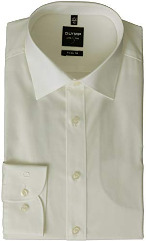 Olymp Herren Hemd LEVEL 5 BODY FIT extralange Ärmel- Gr. 38, Offwhite