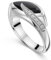 Materia Damen Ring Tropfen 925 Silber mit Onyx und Zirkonia rhodiniert SR-40-58